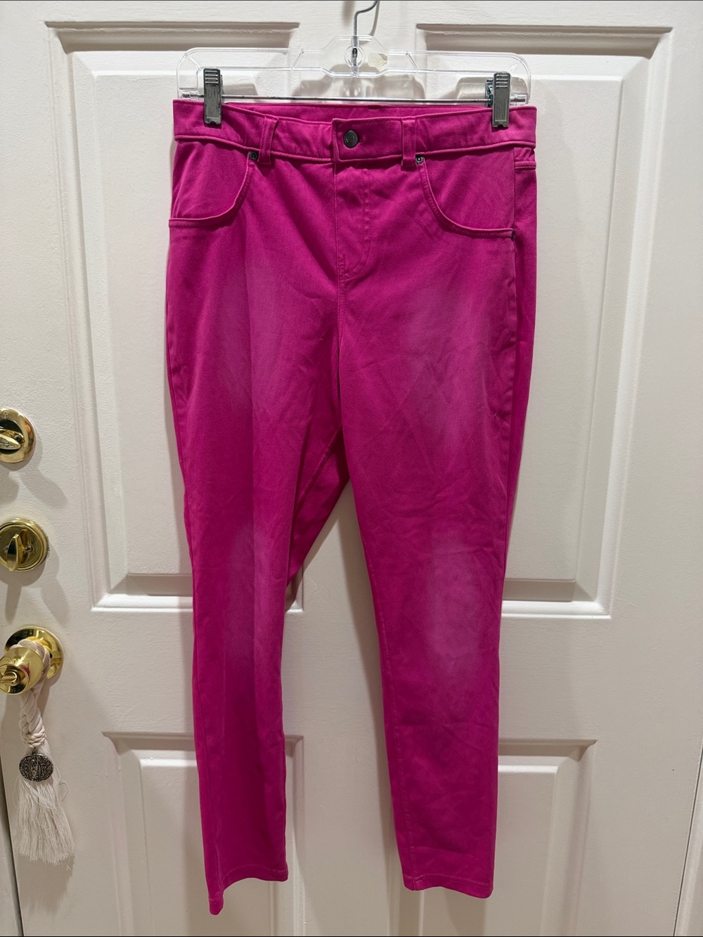 HUE Girls Fuchsia Stretch Leggings